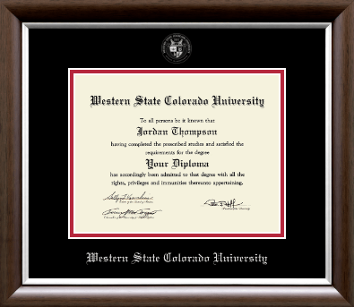 Western State Colorado University diploma frame - Silver Embossed Diploma Frame in Devonshire