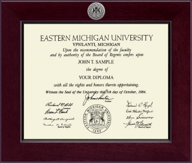 Eastern Michigan University diploma frame - Century Silver Engraved Diploma Frame in Cordova
