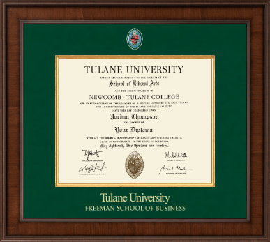 Tulane University diploma frame - Presidential Masterpiece Diploma Frame in Madison