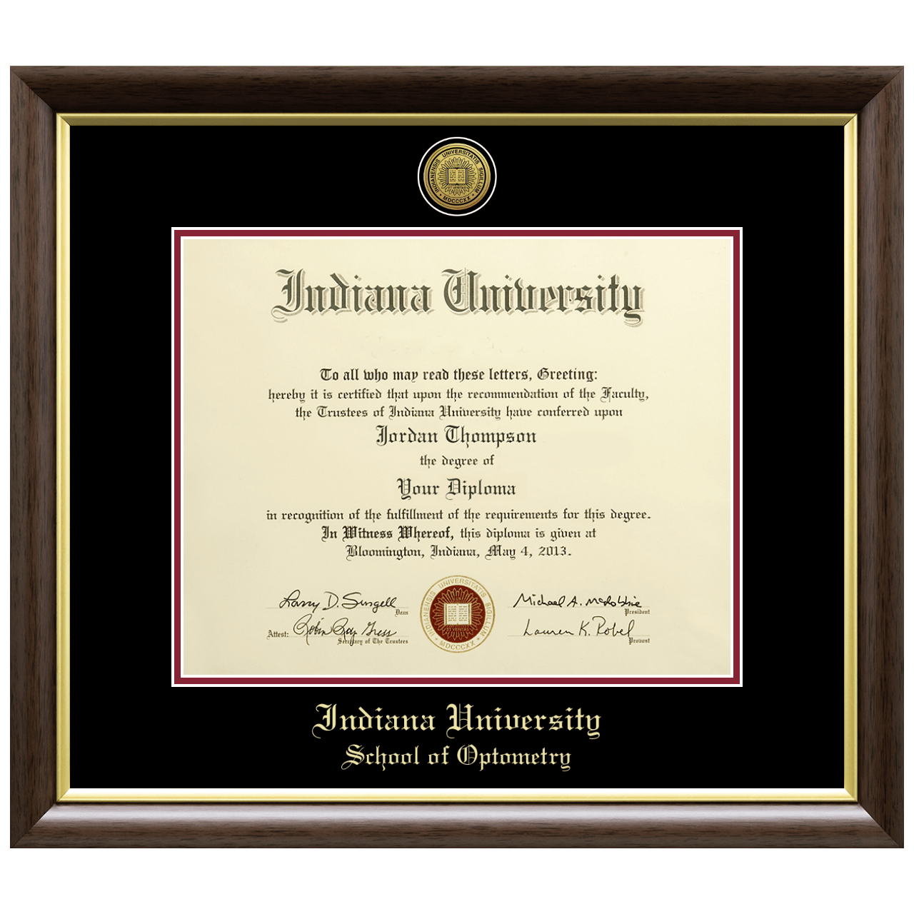 Gold Engraved Medallion Diploma Frame in Hampshire Indiana University