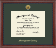 Mercyhurst College Erie Gold Engraved Medallion Diploma Frame in Signature