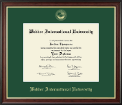 Webber International University diploma frame - Gold Embossed Diploma Frame in Studio Gold
