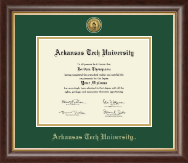 Arkansas Tech University Gold Engraved Medallion Diploma Frame in Hampshire