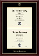 Widener University Double Diploma Frame in Gallery
