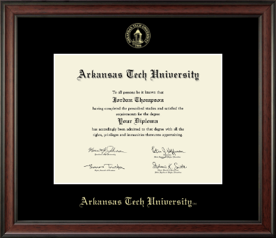 Arkansas Tech University diploma frame - Gold Embossed Diploma Frame in Studio