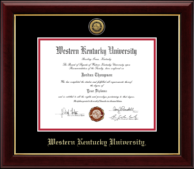 Western Kentucky University diploma frame - Gold Engraved Medallion Diploma Frame in Gallery