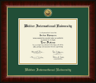 Webber International University Gold Engraved Medallion Diploma Frame in Murano