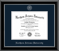 Northern Arizona University Silver Embossed Diploma Frame in Onyx Silver