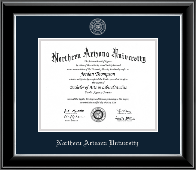 Northern Arizona University diploma frame - Silver Embossed Diploma Frame in Onyx Silver