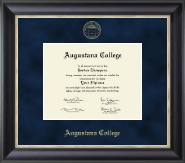 Augustana College Illinois Gold Embossed Diploma Frame in Noir