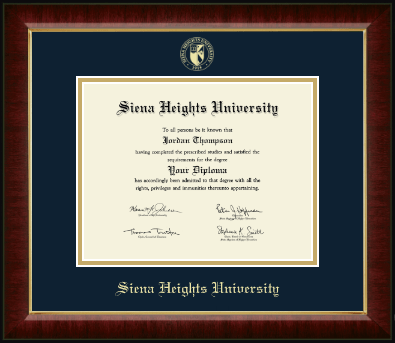 Siena Heights University diploma frame - Gold Embossed Diploma Frame in Murano