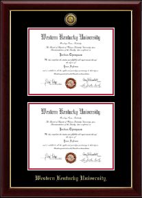 Gold Engraved Double Diploma Frame