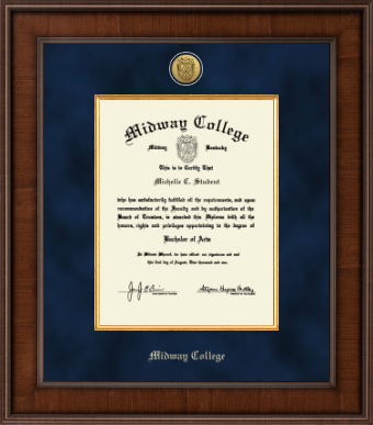 Midway College diploma frame - Presidential Gold Engraved Diploma Frame in Madison