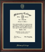 Midway College Gold Embossed Diploma Frame in Studio Gold