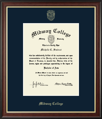 Midway College diploma frame - Gold Embossed Diploma Frame in Studio Gold