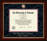 The University of Alabama Tuscaloosa diploma frame - Crimson Masterpiece Medallion Diploma Frame in Murano