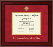 The Crown College of the Bible Presidential Gold Engraved Diploma Frame in Jefferson