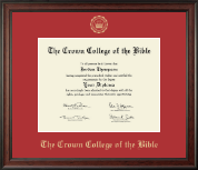 The Crown College of the Bible Gold Embossed Diploma Frame in Studio