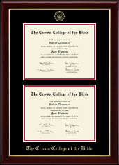 The Crown College of the Bible diploma frame - Double Diploma Frame in Gallery