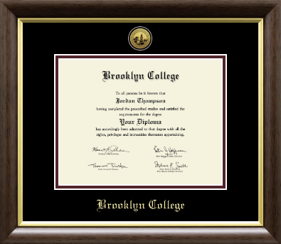 Brooklyn College diploma frame - Gold Engraved Medallion Diploma Frame in Hampshire