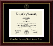 Texas Tech University Health Sciences Center Gold Embossed Diploma Frame in Gallery