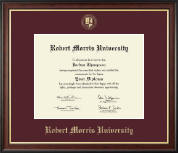 Robert Morris University in Illinois Gold Embossed Diploma Frame in Studio Gold