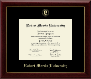 Robert Morris University in Illinois diploma frame - Gold Embossed Diploma Frame in Gallery