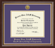 Prairie View A&M University diploma frame - Gold Engraved Medallion Diploma Frame in Hampshire