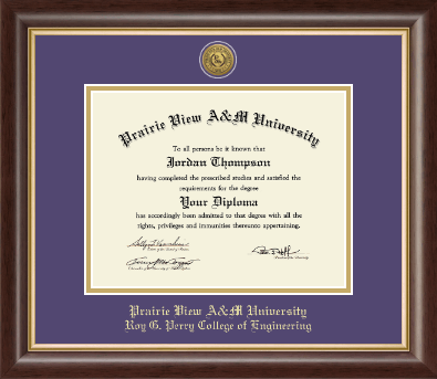 Prairie View A&M University diploma frame - Gold Engraved Medallion Diploma Frame in Hampshire