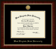 West Virginia State University Gold Engraved Medallion Diploma Frame in Murano