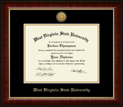 West Virginia State University diploma frame - Gold Engraved Medallion Diploma Frame in Murano