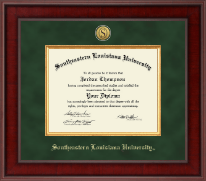 Signature Announcements Southeastern-Louisiana-University Undergraduate Professional/Doctor Sculpted Foil Seal & Name Graduation Diploma Frame 16 x 16 Matte Mahogany
