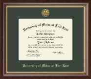 University of Maine Fort Kent Gold Engraved Medallion Diploma Frame in Hampshire
