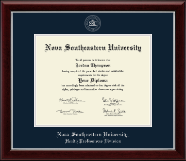 Nova Southeastern University diploma frame - Silver Embossed Diploma Frame in Gallery Silver