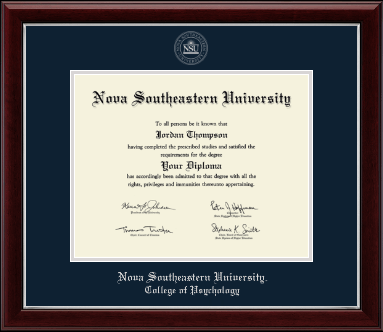 Nova Southeastern University diploma frame - Silver Embossed Diploma Frame in Gallery Silver