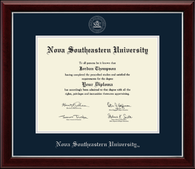 Nova Southeastern University diploma frame - Silver Embossed Diploma Frame in Gallery Silver