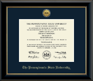 Pennsylvania State University diploma frame - Gold Engraved Medallion Diploma Frame in Onyx Gold