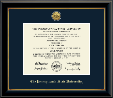 Pennsylvania State University diploma frame - Gold Engraved Medallion Diploma Frame in Onyx Gold
