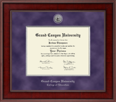 Grand Canyon University diploma frame - Presidential Silver Engraved Diploma Frame in Jefferson