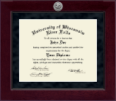 University of Wisconsin River Falls Millennium Silver Engraved Diploma Frame in Cordova