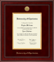 University of Charleston Presidential Gold Engraved Diploma Frame in Jefferson