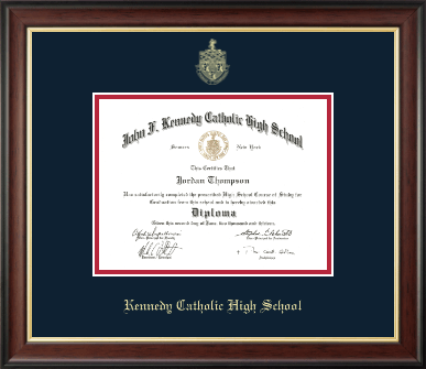 Kennedy Catholic High School in Somers, NY diploma frame - Gold Embossed Diploma Frame in Studio Gold