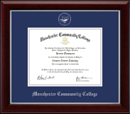 Manchester Community College diploma frame - Silver Embossed Diploma Frame in Gallery Silver