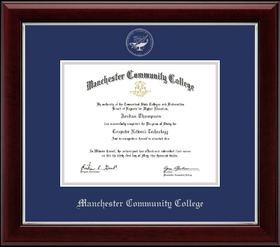Manchester Community College diploma frame - Silver Embossed Diploma Frame in Gallery Silver