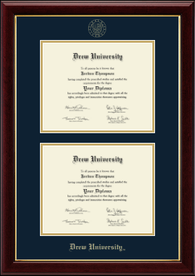 Drew University diploma frame - Double Document Diploma Frame in Gallery