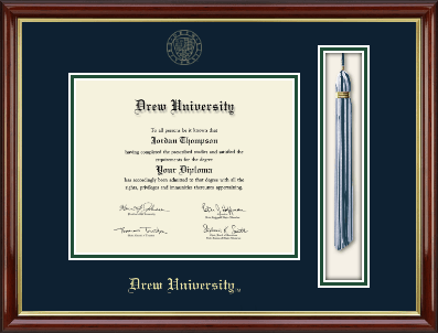 Drew University diploma frame - Tassel & Cord Diploma Frame in Southport Gold