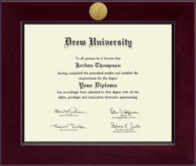 Drew University diploma frame - Century Gold Engraved Diploma Frame in Cordova