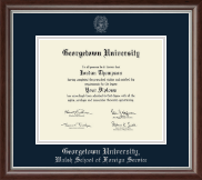 Georgetown University Silver Embossed Diploma Frame in Devonshire