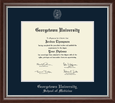 Georgetown University diploma frame - Silver Embossed Diploma Frame in Devonshire