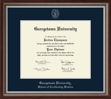 Georgetown University diploma frame - Silver Embossed Diploma Frame in Devonshire